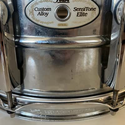 Pearl SensiTone Elite 14x6.5" Steel custom alloy Snare Drum 2010s - Chrome Over Steel image 2