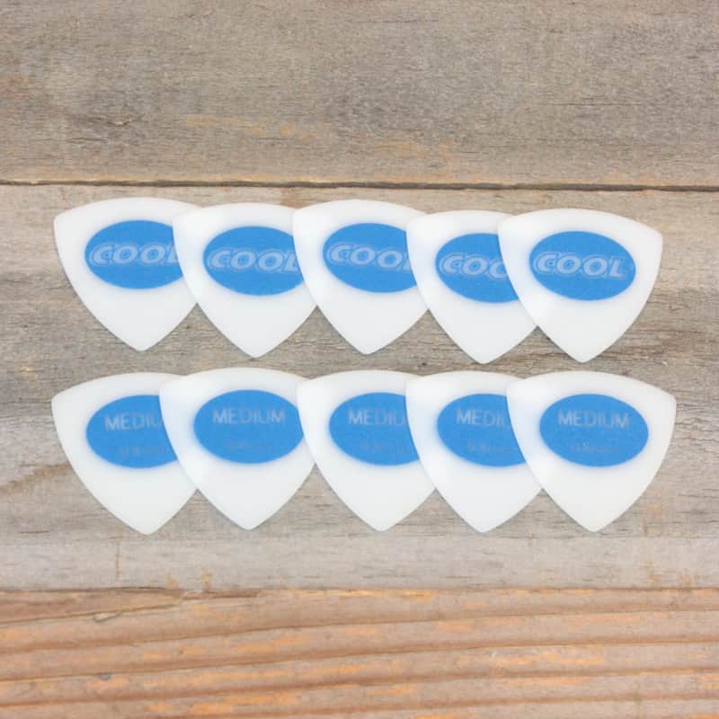 Cool Medium 0.8mm Elliptical Triangle Juratex Sand-Textured Accu-Grip Set of 10 Picks image 1
