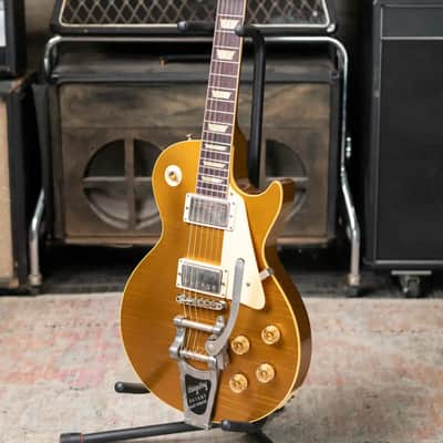 Gibson Custom Shop 1957 Les Paul Standard Murphy Lab Ultra Light Aged Electric Guitar with Bigsby - All Double Gold with Hardshell Case image 20