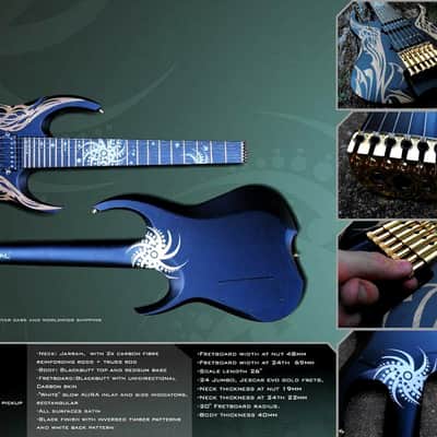 ETHERIAL Aura 7-String Headless Guitar w/Bareknuckle Painkiller Pickups - Early Prototype! image 11