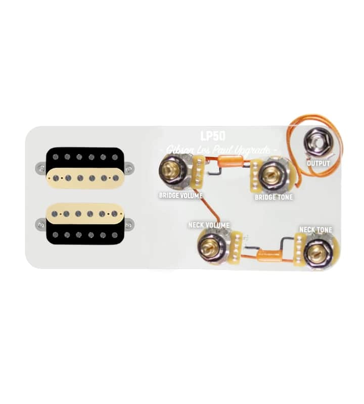 920D Custom Combo Kit for Les Paul With Uncovered Roughneck Humbuckers and LP50-L Wiring Harness image 1