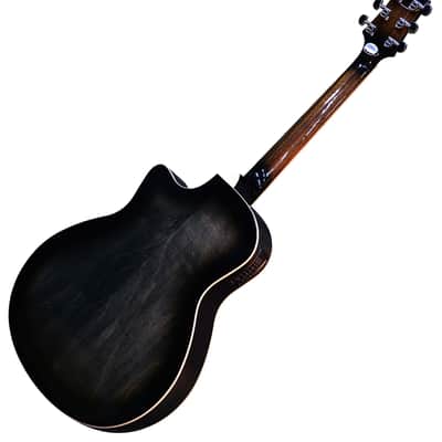 Crafter Noble Trans Black Small Jumbo Flame Maple Acoustic Guitar Preamp Pickup image 2