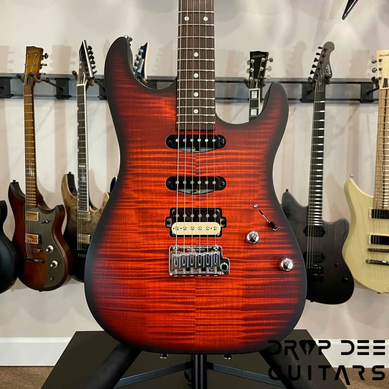 Schecter USA Custom Shop Sunset Custom-II HSS Electric Guitar w/ Case-Tiger Eye Satin image 1