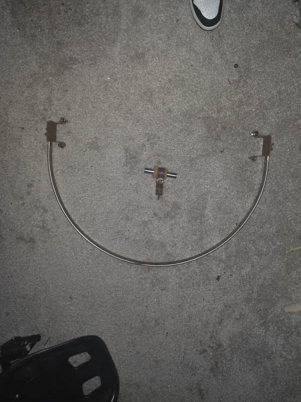 Vintage 1930s WFL Ludwig Bass Drum Hoop Console Mount Rail with Tom Clamp image 1