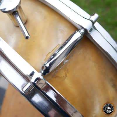 Sonor Teardrop D422 D421 Snare 14" x 4,5" 6-ply Gold Satin Flame Vintage Mid 60s image 14