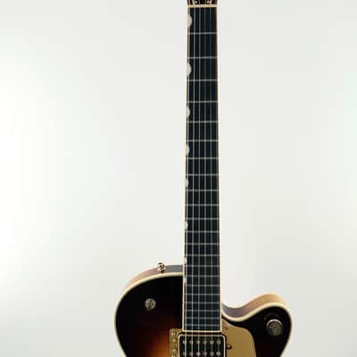Gretsch Broadkaster Jr. LX Figured Center Block Semi-Hollow Guitar w/ String-Thru Bigsby & Hardshell Case - Caramel Dawn image 8