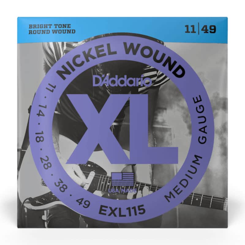 D'Addario EXL115 Nickel Wound Electric Guitar Strings Medium/Blues-Jazz Rock 11-49 image 1