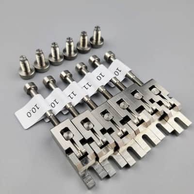 Japanese-made pure steel electric guitar double tremolo bridge parts tremolo system tailpiece stainless steel saddle lower string image 1