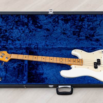 1982 Fender JV Precision Bass ‘57 Vintage Reissue PB57-70 Olympic White Ash Body, Japan MIJ Fujigen image 24