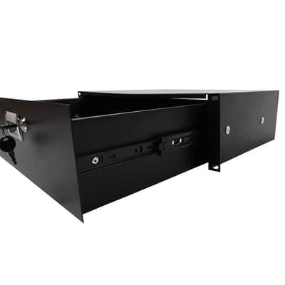 Rack Mount DJ 19" 3U Rack Road Case Equipment Deep Drawer Locking Black image 7