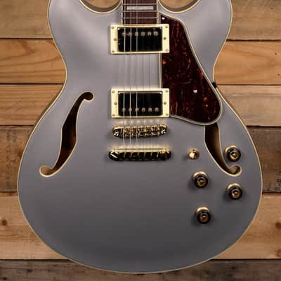 Ibanez AS73G Semi-Hollowbody Guitar Moonstone Silver Flat image 1