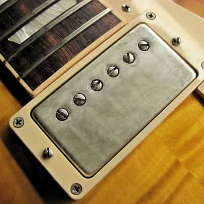 Doyle Coils Aged Nickel Silver PAF Humbucker Covers Set of 2 ~  Vintage Relic'd REAL Nickel Silver image 6