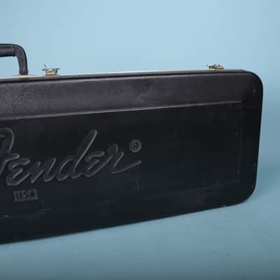 1980s Fender USA Molded Hardshell Rectangular Electric Guitar Case Black image 10