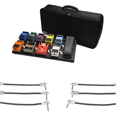 Gator GPB-BAK-1 Black Large pedal board with bag + 2x Gator Patch Cable 3 Pack image 1