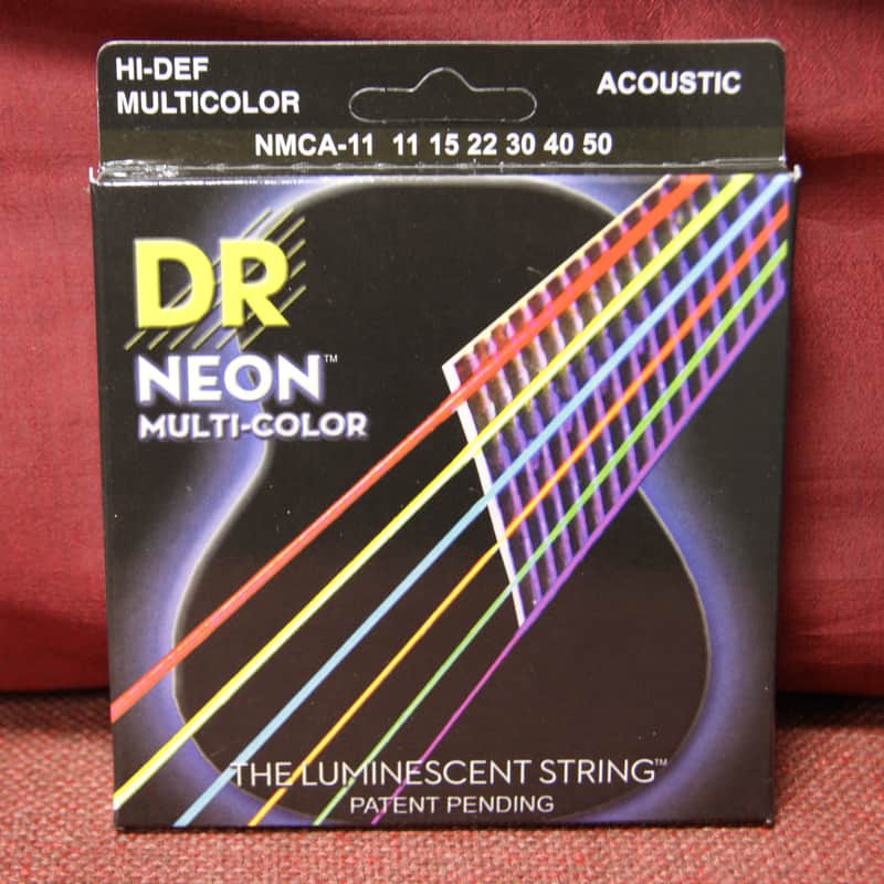 DR DR Neon NMCA-11 multi colour acoustic guitar strings 11-50 …