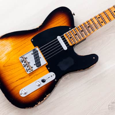 2023 Fender Custom Shop 1952 Telecaster Heavy Relic Big U Two-Tone Sunburst w/ Case, CoA