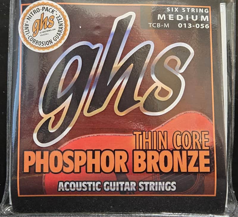 GHS TCB-M Thin Core Phosphor Bronze Medium Acoustic Guitar Strings 13-56 image 1