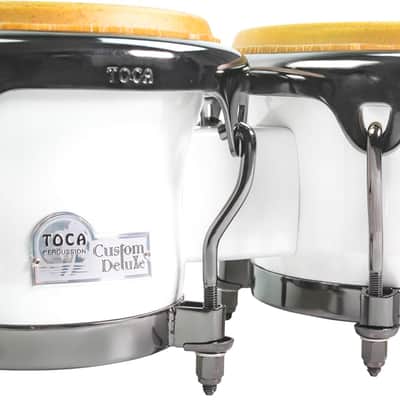 Toca Custom Deluxe Fiberglass Bongos Drums Set - Margarita Blanca image 2