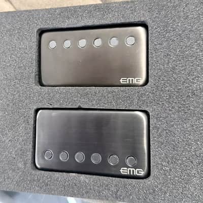 EMG 57/66-BRBC Active Solderless Alnico V Humbucker Set 2010s - Brushed Black Chrome image 1