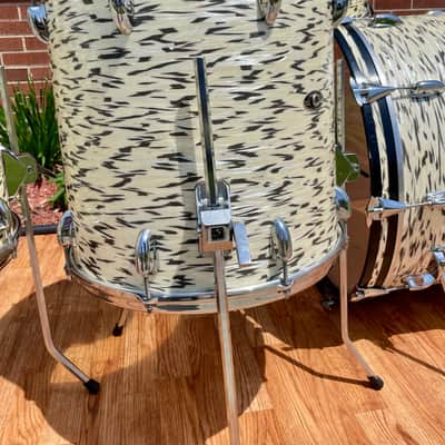 1985 Slingerland Magnum "Holland" Drum Set White Tiger Pearl 24/13/16/18 image 18
