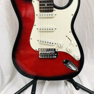 Mahar Strat Style Electric Guitar Red And Black image 2