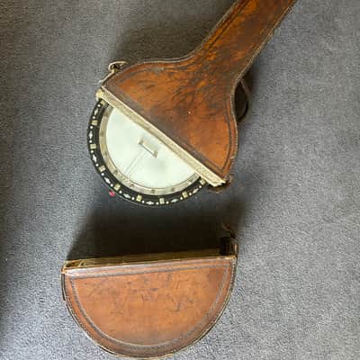 Unbranded vintage zither banjo - possibly W. Tremlett - with vintage leather case image 20