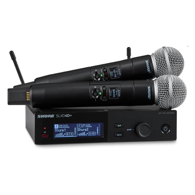 SHURE SLXD24D+/58-G57 Dual Handheld Rackmount Digital Wireless Mic System image 1