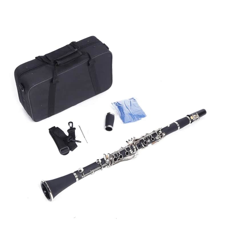 17-Key Bb Flat Clarinet Outfit Hard Bakelite Body w/ Case, Cloth & Accessories image 1