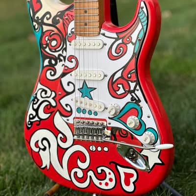 Partscaster Jimi Monterey Strat - Hand painted image 4