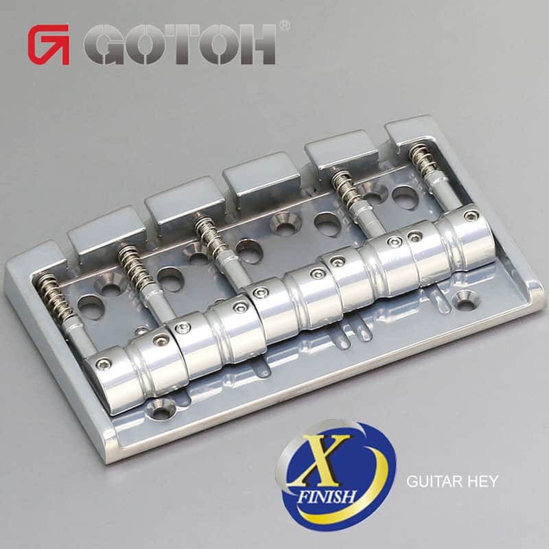 NEW Gotoh 404SJ-5 5-String Bass Bridge MULTI TONAL Steel Saddles X-FINISH-CHROME image 1