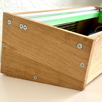 Eurorack case 4U 84HP - Angled - Powered - Oak wood image 6