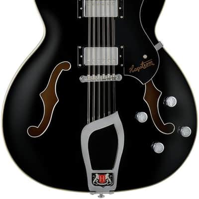 Hagstrom HSVIDLX1209 Electric Guitar, Viking DLX, Black Gloss, 12-string image 1