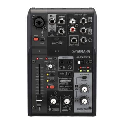 Yamaha AG03MK2 3-Channel Live Streaming Loopback Audio USB Mixer - Black image 1