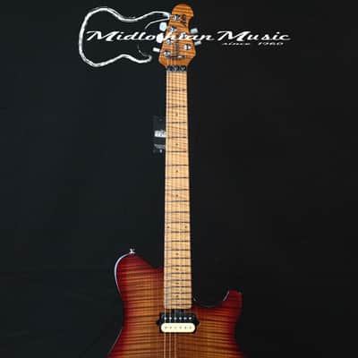 Ernie Ball Music Man Axis - 6-String Guitar - Roasted Amber Flame Gloss Finish w/Case image 3