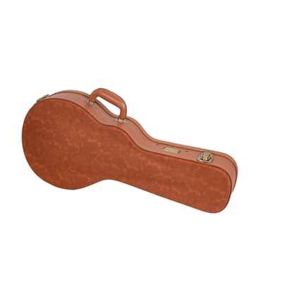 Crossrock Relief Series Wooden Case for F-Style Mandolin with Strong Textured Finish, Mink Faux Fur, Stainless Steel Clasps - Redwood image 6
