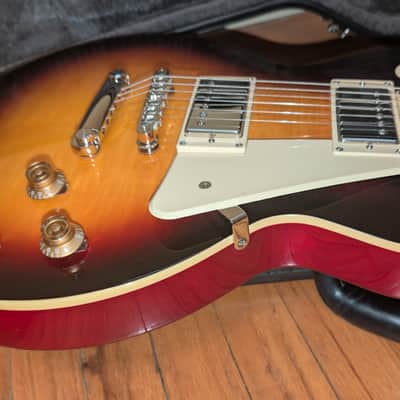 Epiphone Les Paul Standard 50’s Guitar in Bourbon Burst over a Flame Maple Top with Locking Hard Shell Case (with key). Very Good Condition. Fresh professional set up. Made in 2020. image 12