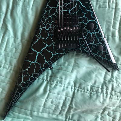 Ormsby Metal V 7 2021 Azure Crackle w/ Upgraded Floyd Rose and Screws Orginal Owner and Hard Case Rare Limited Run image 3