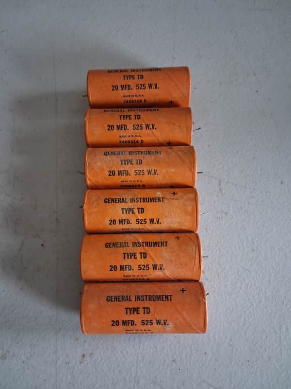 General Instrument Vintage Fender Amp Capacitor (1960s 20uf 525VDC - Quantity 6) image 1