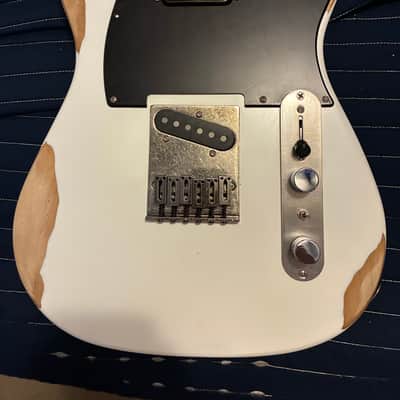 Partscaster  Telecaster Relic Loaded Body - White- Alinico 5 Pickups image 1
