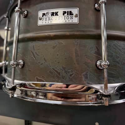 Pork Pie PP7X13PB Patina Brass 7x13" Snare Drum with Tube Lugs 2010s - Green Patina Brass image 2
