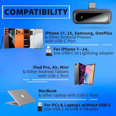 Wireless Lavalier Microphone for iPhone Mini Mic Android/Tablet/PC Video Recording Clip-on Mics with Rotatable Clip&Denoise Recording, Ideal for Vlog Tiktok Youtube Podcast Content Creator image 2