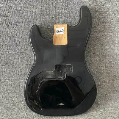 Black Left Handed Precision P Bass Style Basswood Body image 1
