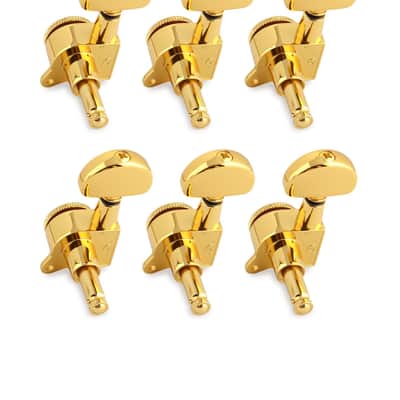 Locking Guitar String Tuning Pegs Sealed Machine Heads Tuners Tuning Keys 6 In Line for Right Handed Electric Guitar or Acoustic Guitar Half Round Head Gold. image 3