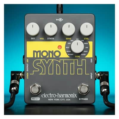 Electro Harmonix Guitar Mono Synthesizer Effects Pedal with Dry Volume Knob, Control Knob, Bypass Footswitch and Status LED image 7
