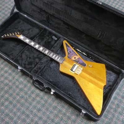 MA Customs USA Explorer-Style Korina Neck-Thru 24-Fret Ebony Board! w/case image 8