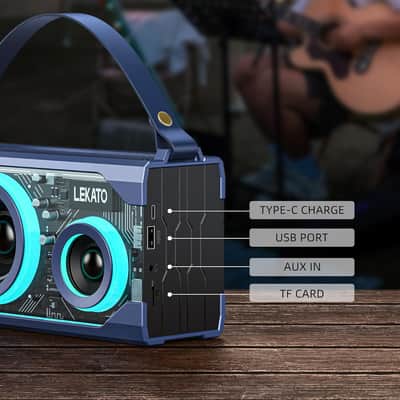 LEKATO Bluetooth Speaker, Portable Transparent Wireless Speakers with Bass, Shower Speaker Mixed RGB Light, 25W HD Stereo Sound, 12H+ Playtime, Waterproof Party Speaker Gifts for Travel Outdoor Beach image 6
