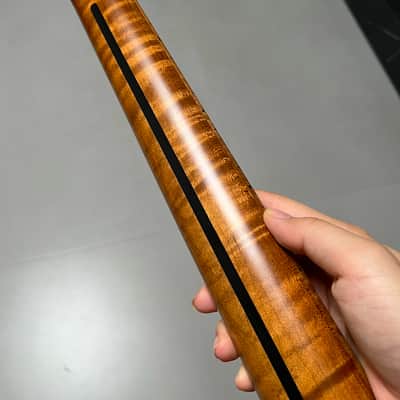Bone nut Tele Round-head stainless steel Roasted flame Maple Electric Guitar Neck 22 frets hole 10mm image 7