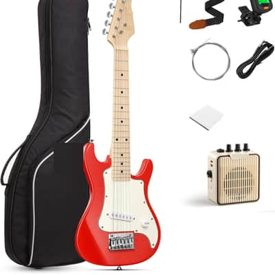 30 Inch Kids Electric Guitar Beginner Kits ST Style Mini Electric Guitar for Boys Girls with Amp image 1