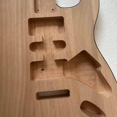 Mahogany Strat Style Guitar Body, HSH Route, Unfinished with Black Edge image 5