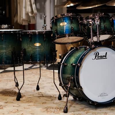 Pearl 10/12/14/16/20" Masterworks Drum Set - Scuba Blue Tamo Ash image 3